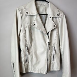 Cream colored faux leather jacket